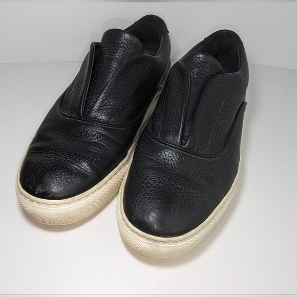 Black leather Stile slip-ons from M. Gemi, hand-made in Italy. EUC. 40 EU. - Picture 1 of 12